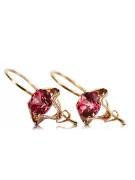 Vintage Stil Ohrringe Rubinrot Originales Vintage-Roségold aus 14 Karat vec142r